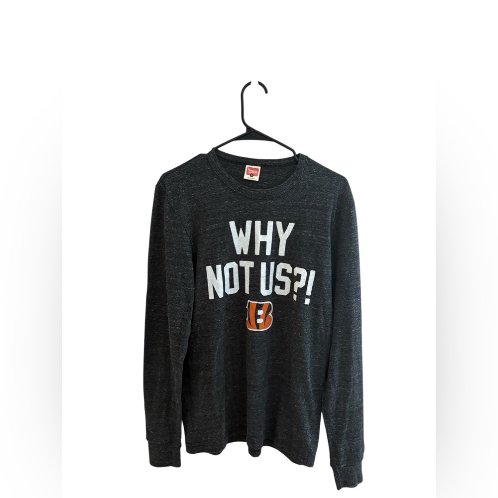 Cincinnati Bengals Shirt Mens Small Homage Gray Long Sleeve NFL Football